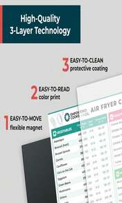 Cathy Yoder'S Air Fryer Cheat Sheet Set, Air Fryer Accessories, AirFryer Cooking Guide Magnetic Cheat Sheet, AirFryer Cook Times Chart Magnet With Temperature, Internal Food Temp For 80+ Popular Foods - 白色 - 查看 4