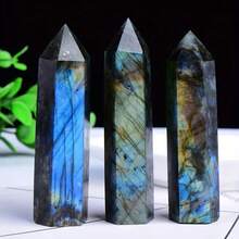 1pc Elongated Feldspar Column, Unique Glossy Texture (Natural Crystal With Cracks, Not Damaged), The Column Emits A Noble Aura, Suitable For Home Decor And Construction - Multicolor - View 6