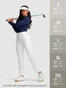 Women's Golf Pants Fleece Lined Stretch Travel Pant With Zipper Pockets Slim Dressy Business Work Casual Slacks Black - trắng - Xem 6