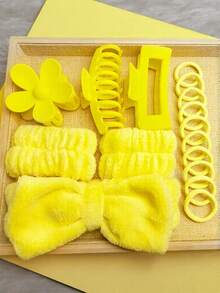 8 Pieces Set Of Minimalist Pink Minimalist Home Hair Accessories For Girls, Suitable For Daily Makeup, Face Washing And Decoration