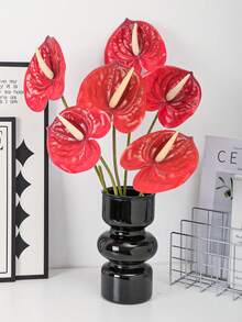 1 buc/3 buc/5 buc, material de înaltă calitate, crin Anthurium, PVC moale, formă flexibilă și ușor de păstrat, foarte potrivit pentru decorarea casei, decorarea biroului și decorarea petrecerilor, decorarea mesei, decorarea vazei, aranjament floral DIY. - roșu - Vizualizare 8