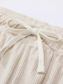 Plus Size Men's Corduroy Straight Leg Pants, All-Match Casual Loose Fit Trousers For Spring Autumn, Suitable For Home, Leisure, Sports - Apricot - View 3