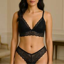 Liz Lingerie Set With Lace Closure Colors CLL029 - màu đen - Xem 1