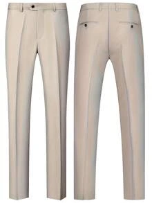 Men's Suits, Men's Business Casual Style, Including Solid-Color Suit Jackets And Trousers. Elegant Men's Suits, Suitable For Work Commuting, Casual Occasions, Weddings, Dances, And Business Venues. - 米色 - 查看 6