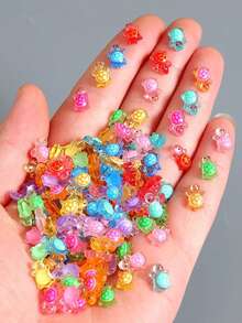 200个迷你水豚装饰品，带收纳盒，树脂水豚工艺摆件，微型水豚娃娃屋花园装饰，儿童美术用品，返校季用品，儿童学习用品，背包，圣诞节，感恩节派对礼品 - 彩色 - 查看 3