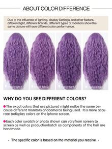 Parrucca sintetica ondulata lunga e riccia, con riga centrale, senza frangia, adatta per Ognissanti, Natale, festival, cappello verde, parrucca multicolore viola