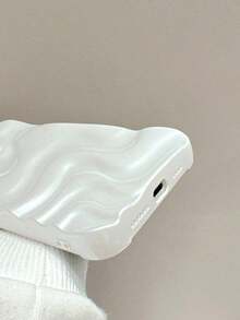 Premium Minimalist Faux Pearl White 3D Wave Pattern Phone Case Compatible With IPhone 17 Pro Max/17 Pro/17 Air/17/16 Pro Max/16/16 Pro/16 Plus/15/15 Pro Max/15 Pro/11/12/13/14 Pro Max/11 Pro/11 Pro Max/12 Pro/12 Pro Max/13 Pro/13 Pro Max/14 Pro/14 Pro Max/16 Pro Max/16/16 Pro/16 Plus/12 Mini/13 Mini/16E, Soft Shell, Minimalist & Creative