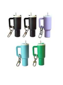10/8/5/3/2pcs Mini Water Bottle Keychain - Street Style, Multiple Colors, Can Be Used For Keychain Accessory Charms, Wallet Charms, Cups, Wallet Accessories, Mini Water Bottle Keychain, Mini Cup Keychain, Key Ring Or Lip Balm, Cute Water Bottle Keychain, Plastic Material, A Good Gift For The Opening Season