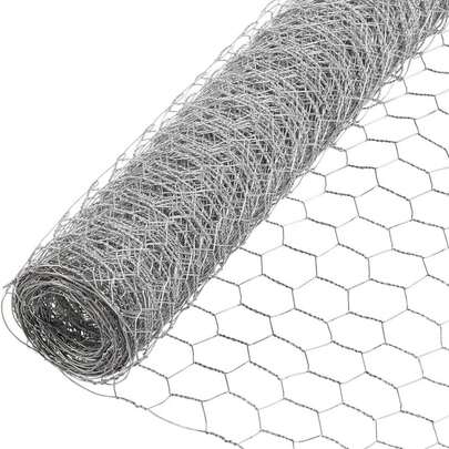 36" X 150ft Galvanized Chicken Wire Roll - 2 Inch Hexagonal Mesh, Woven Steel Wire For Garden Fencing, Chicken Coops, Plant Protection & DIY Crafts