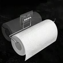 1 Piece Stainless Steel Heavy-Duty Wall-Mounted Paper Towel Holder (No Drilling Required) – Space-Saving, Drill-Free Installation, Modern Minimalist Design For Bathroom Storage, Suitable For Kitchen, Bathroom, Office, Restaurant – Easy To Install, Dual Function As Towel Rack & Towel Hook – Adhesive-Backed, Wall-Mounted, Ideal For Small Spaces, Durable Structure, Perfect For Apartment Living