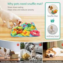 Snuffle Dogs, 20x20 Pet Treat Feeding, Interactive Dog Puzzle Toy Boredom, Slow Eating, Keep Busy, Pet Foraging Small Medium Large Dogs Cats Rabbits - 20x20吋+藍色 - 查看 4