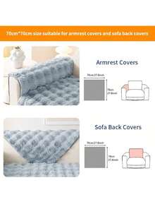 1pc Faux Rabbit Fur Sofa Cover, Warm & Thick Plush Pet Friendly Anti-Slip Sofa Protector For Bedroom, Office, Living Room, Home Decor