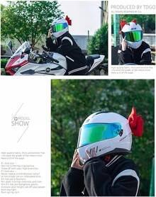 Motorcycle Helmets Bowknot Decoration Adhesive Large Bowknot Ornament Motorbike Helmets Decor Fashion Helmets Patches - 酒紅色 - 查看 3