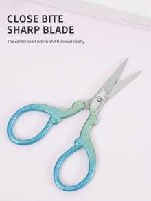 1pc Stainless Steel Ombre Precision Pointed Scissors, Multifunctional Vintage Beauty Embroidery Scissors For Facial Hair, Eyebrows, Eyelashes, Beard, Nose - Suitable For Home, Travel And Outdoor Use