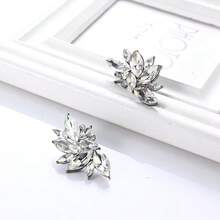 Fashionable Minimalist Colorful Diamond Series Geometric Glass Rhinestone Sparkling Fully Paved Drop Earrings