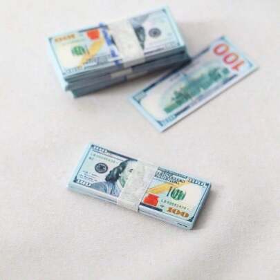 1PCS Miniature US Dollar Prop - New Edition $100 Bill Replica For Dollhouse & BJD Dolls - Highly Detailed Micro Scale Model Money With Realistic Texture - Perfect For Diorama, Photography & Collection (15-Pack)
