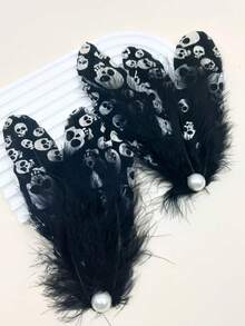 2件套法式白色天鹅羽毛珍珠头饰，适合芭蕾舞、新娘羽毛发饰、情人节配饰