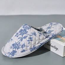 女士中式软底拖鞋，室内拖鞋，静音防滑布艺拖鞋 - 青花瓷 - 查看 8