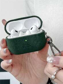 [Customized]Personalized Luxury Laser Lettering Name DIY Customized Suede Cover Compatible With Pro 1 2 3 4 Pro 2 Couple Earphone Case With Keychain Cases