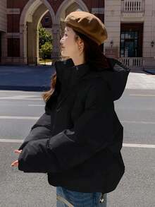 Women Winter Coats - Black - View 2