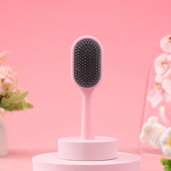 Peine de masaje portátil para damas de Miniso, herramienta de peluquería elegante y linda con mango de cojín de aire y cerdas profesionales para el cuidado del cabello