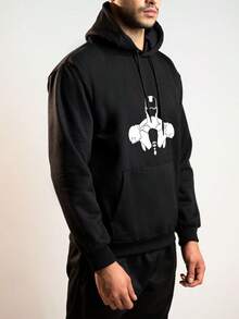 Sudadera Básica Estampada Iron Man Ultra Comfort Con Capucha Y Canguro De Moda     HECHO EN MÉXICO - Negro - Ver 3