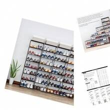 Large Capacity 8 - Tier Stackable Metal Shoe Rack For Adults, Ideal For Garage, Hallway & Office