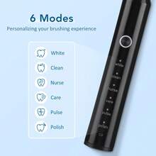 Hailicare Cepillo de dientes eléctrico recargable para adultos con temporizador inteligente de 2 minutos, 6 modos de limpieza profunda, 4 cabezales de cepillo y 60 días de duración de la batería para el cuidado oral - Multicolor - Ver 3