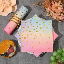 20 pièces/40 pièces/60 pièces/80 pièces/100 pièces Serviettes en papier étoiles en feuille 2025 Nouvelle, 25 x 25 cm - Serviettes en papier décoratives pour mariage, anniversaire, jardin, restaurant, cuisine, café