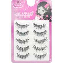 5 perechi de gene false cu aspect ud, efect natural subțire de ochi de pisică, machiaj zilnic, reutilizabile, aplicare ușoară, pentru începători, definite de la rădăcină la vârf, ochi mai mari, ușoare și confortabile