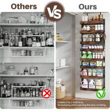 8 Tier Over The Door Pantry Organizer 2 IN 1 Wall Mount Or Metal Hanging Spice Rack For Pantry Organizers And Storage Seasoning ShelvesAdjustable Basket With Hooks For Kitchen Bathroom Laundry