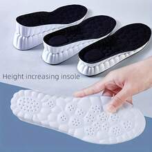 1 Pair 3.5cm Of Height-Increasing Insoles: Men's Non-Tiring Feet, Sweat-Absorbing, Deodorizing, Shock-Absorbing Height-Increasing Insoles That Won't Collapse. Full-Foot Women's Insole Height-Increasing Insoles/Unisplendable Sports Height-Increasing Insoles - Soft And Comfortable - Black - View 3
