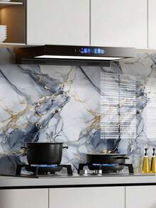 1卷金蓝色大理石接触纸厨房台面贴纸防水剥离粘贴台面光泽大理石壁纸用于厨房自粘台面乙烯基用于浴室桌子,贴纸,墙贴花,乙烯基贴花用于家庭装饰,春季装饰物品刷新您的家,节日装饰贴纸礼物生日毕业墙纸墙贴房间装饰墙装饰 - 藍 - 查看 15