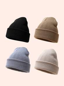 1pc Children Knitted Hat, Girls Boys Warm Knitted Beanie, Suitable For Outdoor, Everyday Wear In Autumn Winter