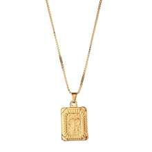 1 pieza Colgante de collar de constelaciones cuadrado de acero inoxidable, collar de clavícula versátil dorado para hombres y mujeres, accesorio de joyería adecuado para uso diario y regalos de cumpleaños