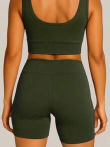 BLACKOUT POLYAMIDE SHORTS WITH POCKET - 軍綠色 - 查看 3