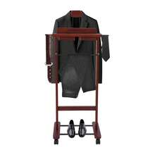 Wood Suit Rack, Freestanding Clothing Stand, Suit Stand With 4 Universal Wheels - Default - View 10