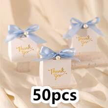 20/50个装白色礼品包装盒，配高级丝带和珍珠装饰 - 适用于派对、生日、婚礼、情人节等场合的礼品盒 - 彩色 - 查看 24