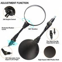 Espejo retrovisor de motocicleta - Diseño ajustable y plegable de 360°, Espejo redondo retrovisor lateral de para motocicletas, Espejos de bicicleta