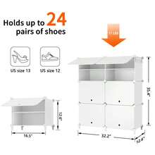 6-Tier White Shoe Storage Cabinet With Slab Door, Freestanding Organizer For Bedroom, Closet & Hallway