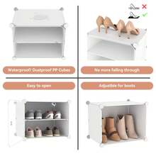 10-Tier White Plastic Shoe Rack With Hooks, 20-Pair Capacity, Durable & Space-Saving For Multiple Rooms