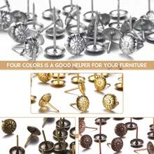 100 Pcs Upholstery Tacks For Decorative Furniture Upholstery Nails 11*16MM Vintage Head Diameter Brass Daisy Thumb Tack Push Pin Furniture DIY Decorative