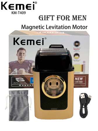 Kemei New Professional Shaver Magnetic Levitation Motor Razor 2373 Series Shaver KM-T409 High Quality Shaver For Men Bald Head Shaving Machine Gift For Men, Birthday Gift For Boyfriend, Father's Gift