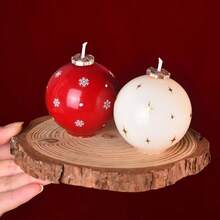 圣诞气氛必备！雪花玻璃球蜡烛：摆在哪儿都好看，送礼也更显用心。 - 紅色 - 查看 4