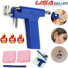 98pcs Professional Ear Piercing Gun Tool Kit,Ear Studs Nose Navel Lips Tongue Piercing Gun Machine Safty Sterile PiercerProfessional Ear Piercing Gun Tool Set Professional Ear Piercing Gun Tool Set 98pcs Ear Studs Steel Ear Nose Navel Body Piercing - Multicolor - View 4