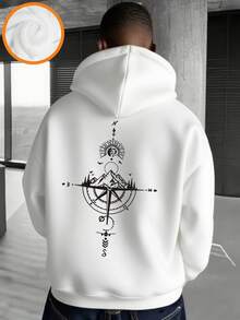 Tween Boy Graphic Print Thermal Lined Sweatshirt, Warm & Comfortable For Autumn/Winter - White - View 5