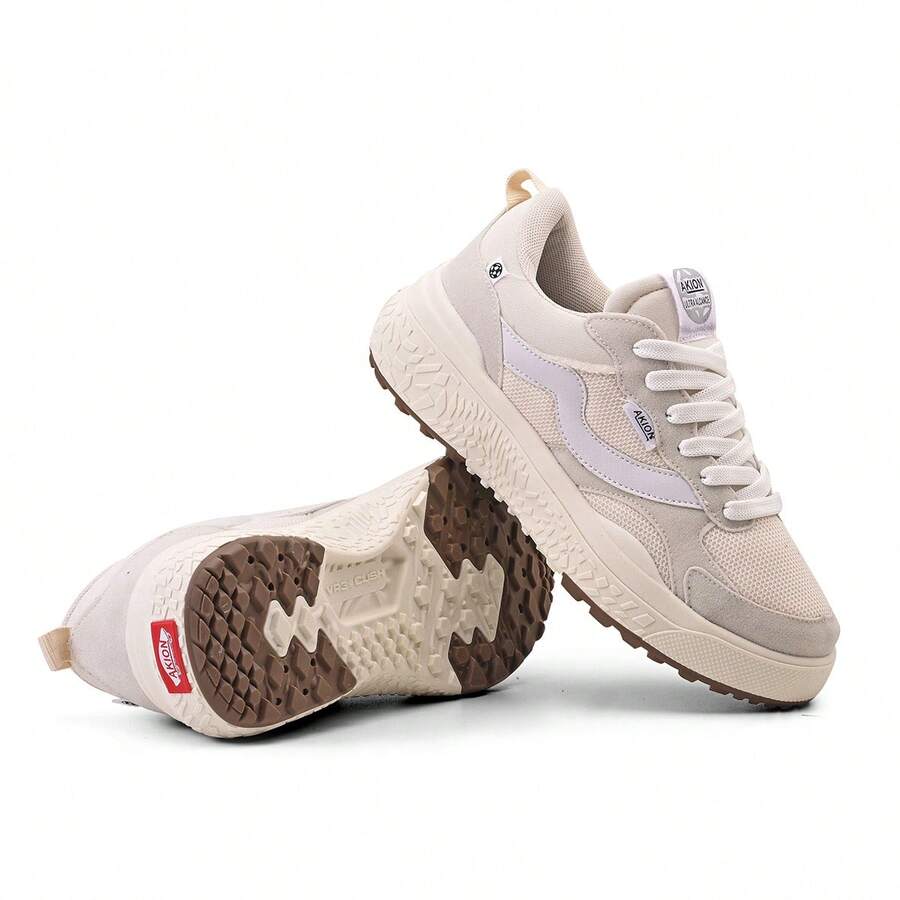 Comfortable And Elegant Casual Sneakers With Non-Slip Sole Sizes 34 To 43 - 米色配白色 2848 - 查看 1