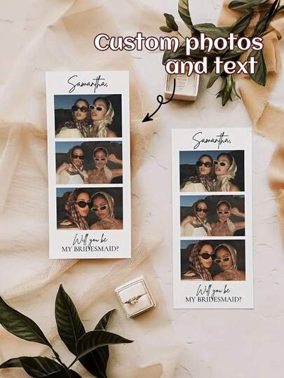 Customized Bridesmaid Invitation Cards - Personalized Album Designs, Printed With The Words "Will You Be My Bridesmaid?", Offering 3 Photo Upload Options, Are The Perfect Choice For Fun Bridesmaid Invitations, Bridesmaid Gifts, Creative Designs, Durable Cards, And More.