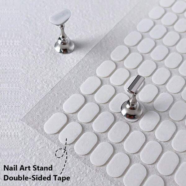 ART LALIC 100Pcs Double-Sided Tape For Nail Art Stands Practice Base Fixing, No-Trace Jelly Tape For Wearable Press-On Nails And Display Cards