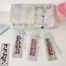 INS风格卡通星星图案透明闪光卡包，偶像收藏相册 - 彩色 - 查看 7